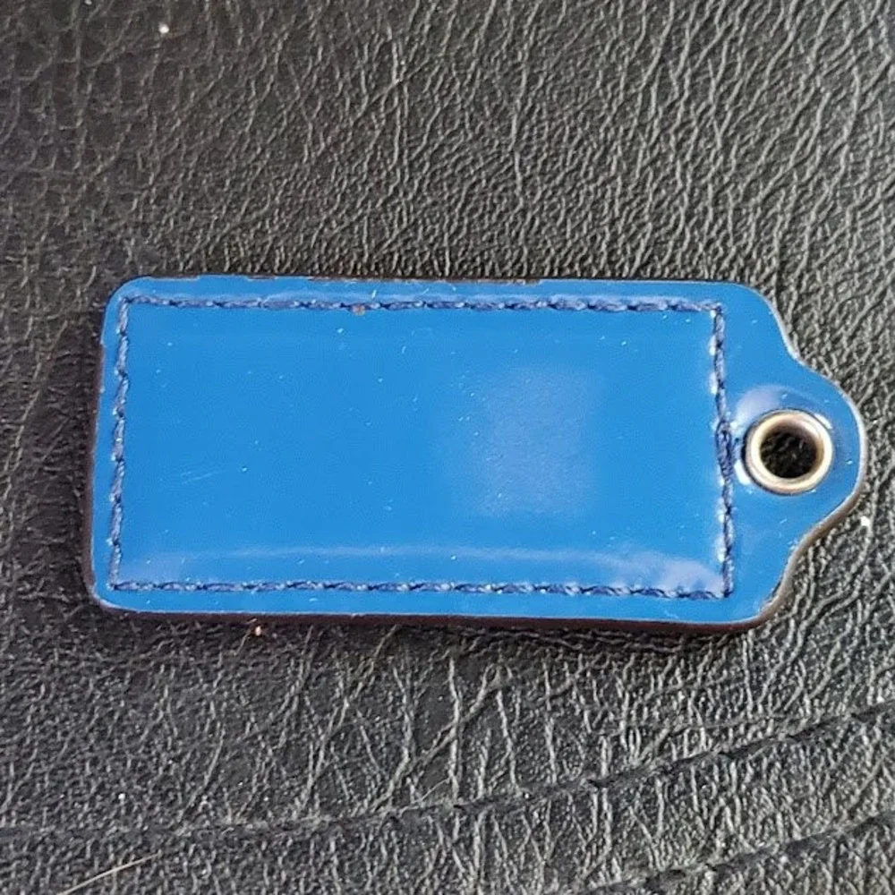 Coach Blue Patent Leather Handbag Hangtag Replacement Charm Accessory